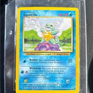 Pokemon Squirtle Card — Blue and Yellow Border